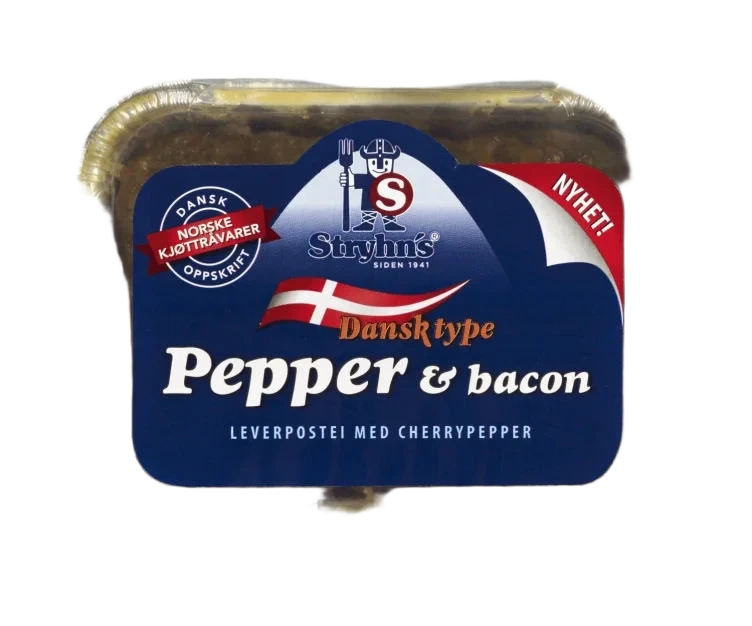 Leverpostei Pepper&Bacon 190g Stryhns