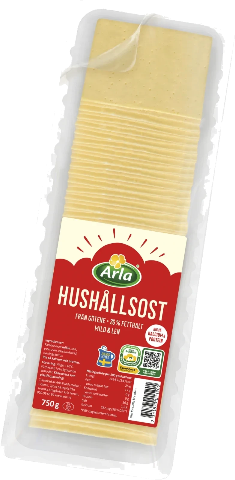 Götene Hushållsost skivad ost 26% 750g