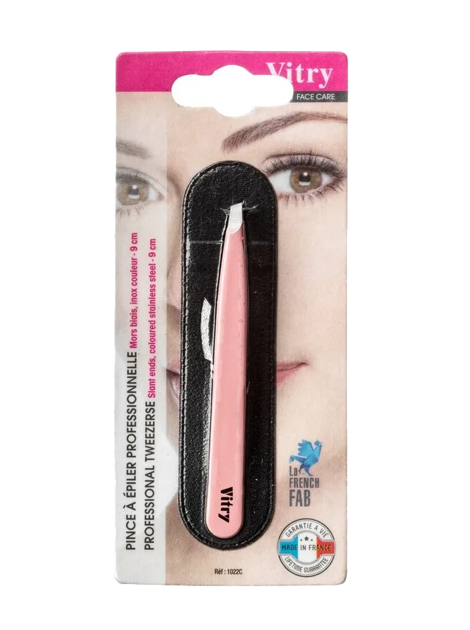 Vitry Tweezers Slant Ends Pink