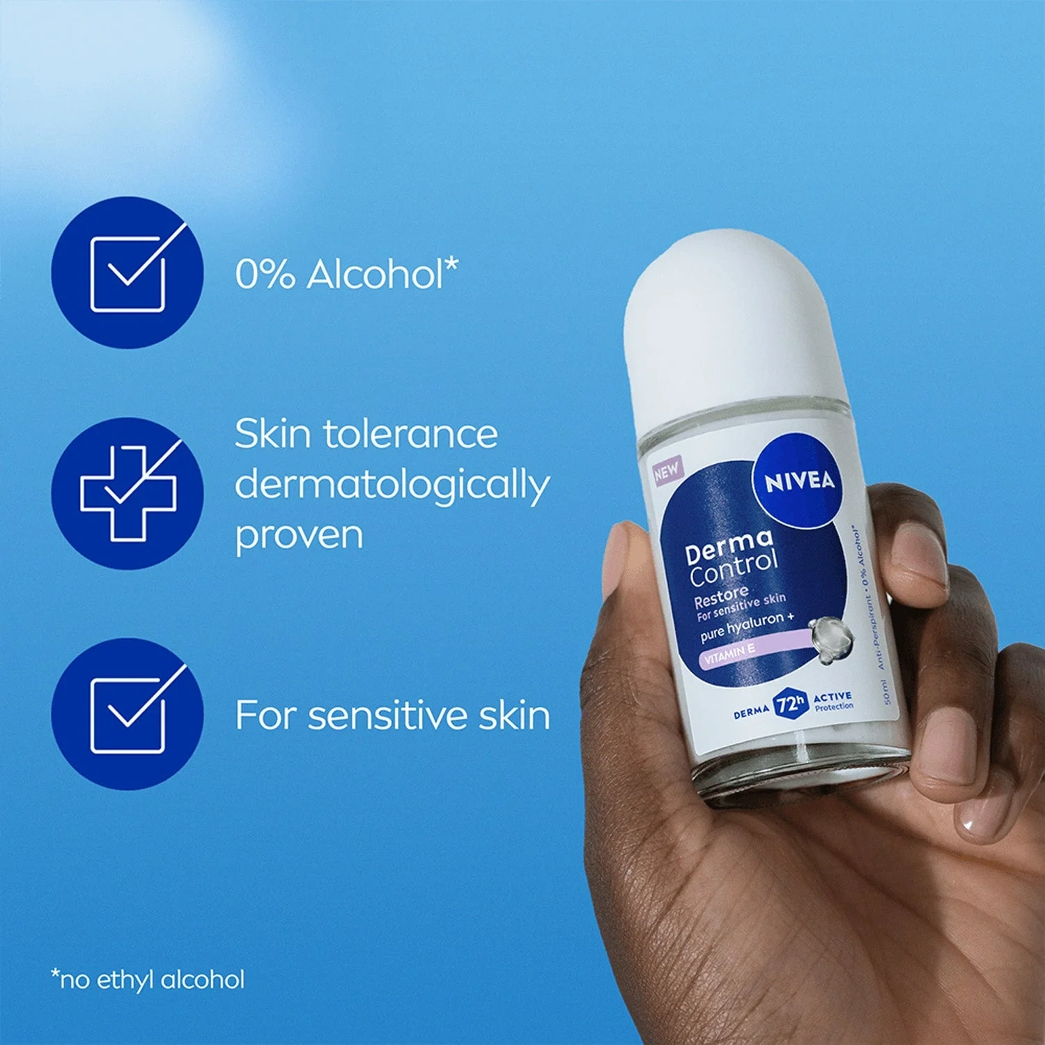 NIVEA Antiperspirant Deo Derma Control Restore Sensitive Roll On
