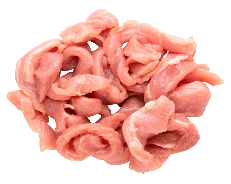 Kyllingkjøtt lår strimlet  2x2,5kg