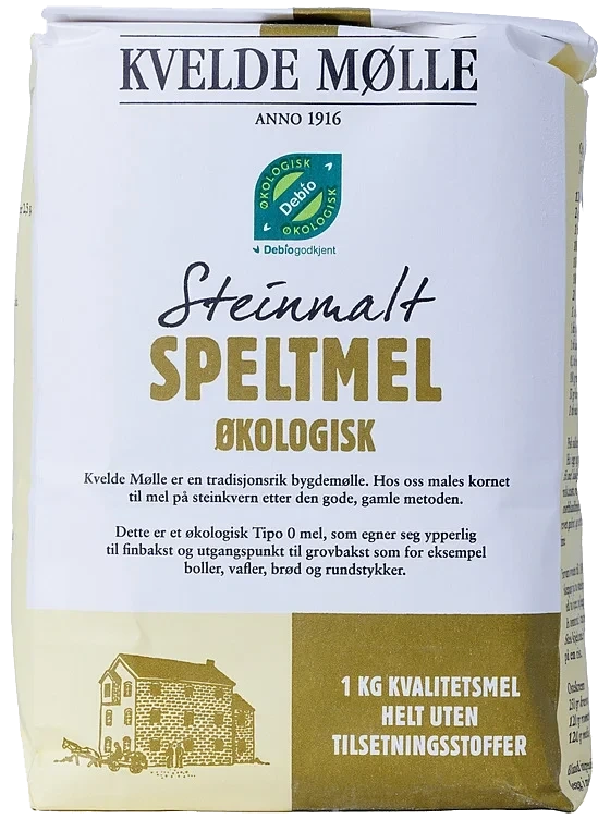 Speltmel Steinmalt Økologisk 1kg Kvelde Mølle