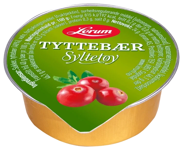 Tyttebærsyltetøy 100/24g Lerum