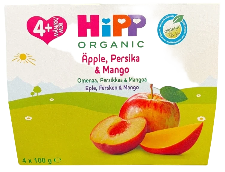 Hipp Fruit Break Eple/fersken/mango 4m 4x100g