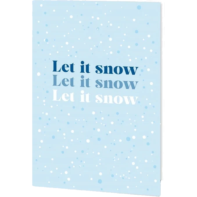 Kort Let it snow Blå