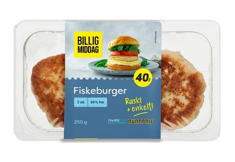 FISKEBURGER 86% FISK 250 g