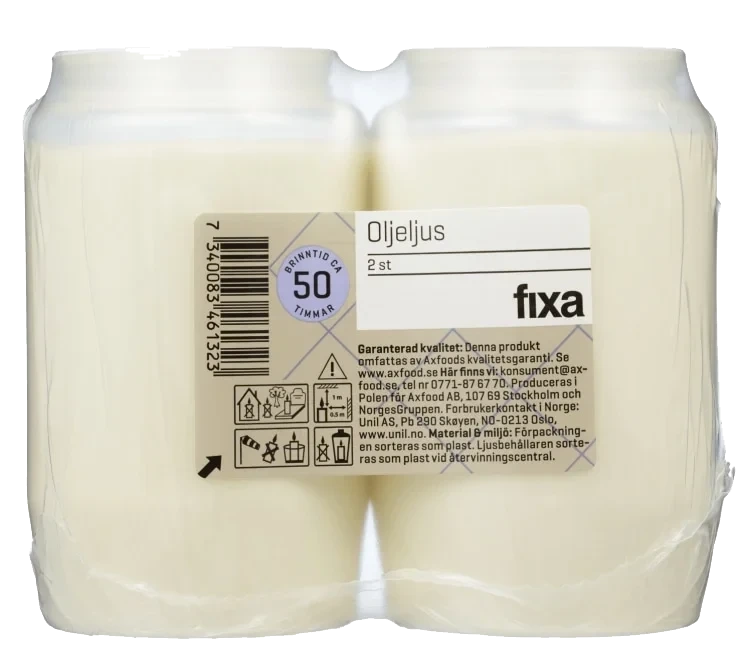 Oljelys 9,5cm 2pk
