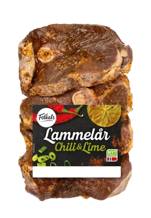 Lammelår Chili & Lime skivet Ca900g Folkets