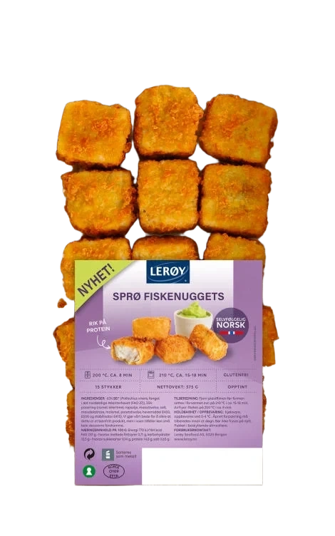 Sprø Fiskenuggets Av Sei 375g Lerøy