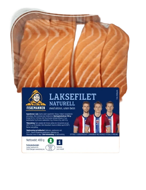 Laks Porsjoner m/Skinn 4x100g Fiskemannen