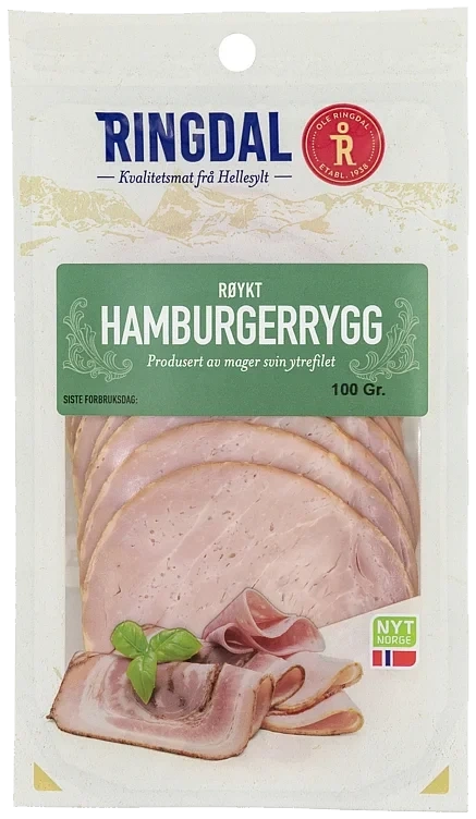 Hamburgerrygg i skiver  100g