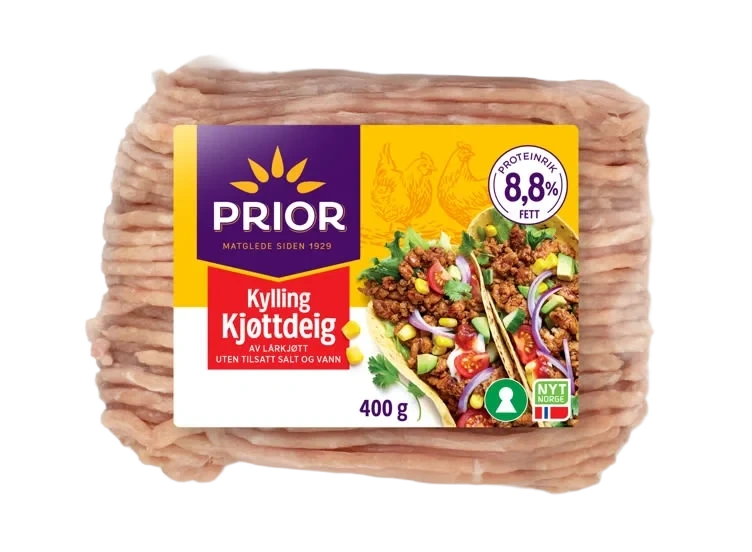 Kjøttdeig av kylling u/salt og vann 400g