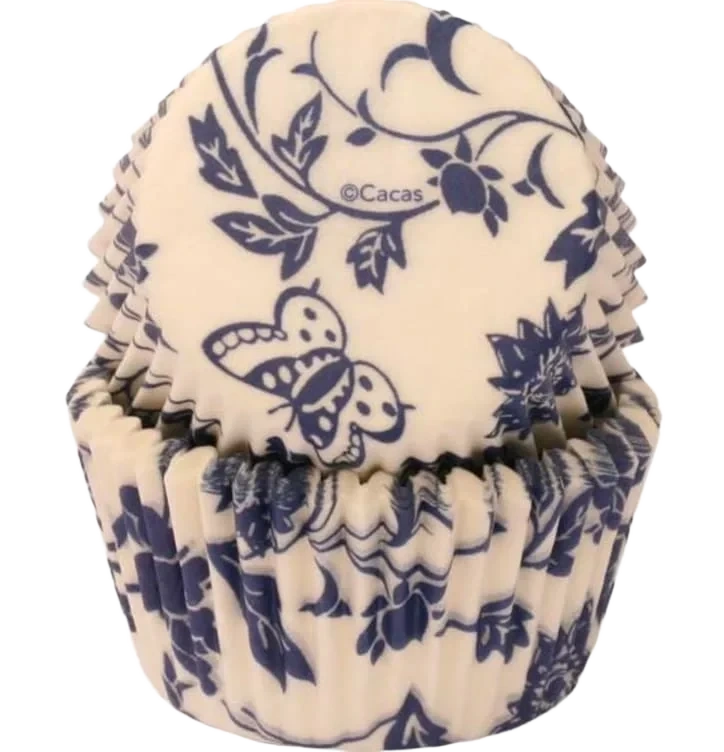 Muffinsformer Blå Blomster 50stk Cacas