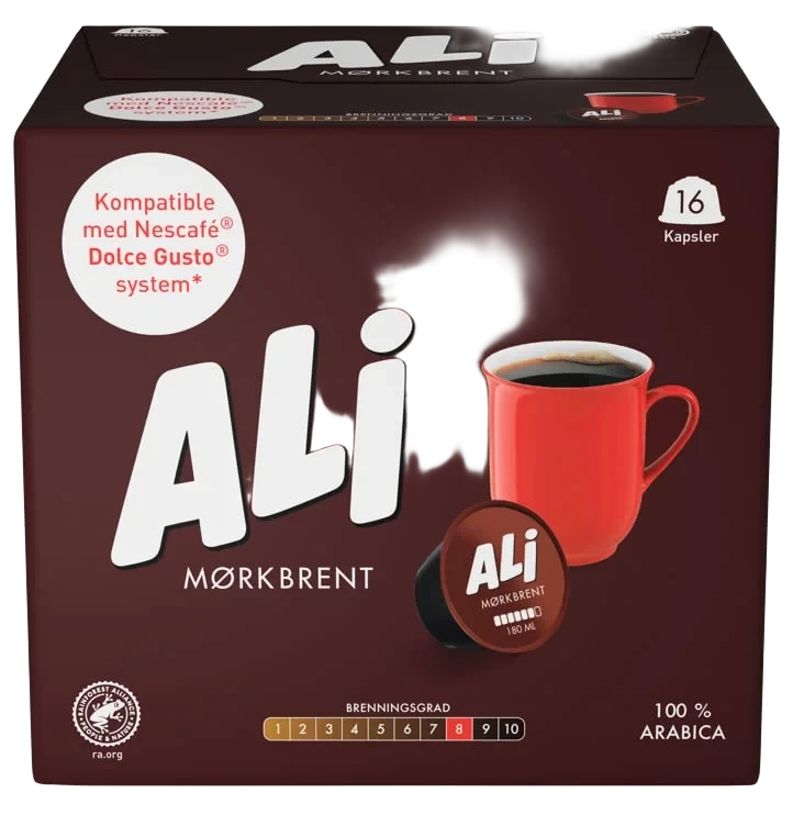 Ali Mørkbrent Kaffekapsel 16stk