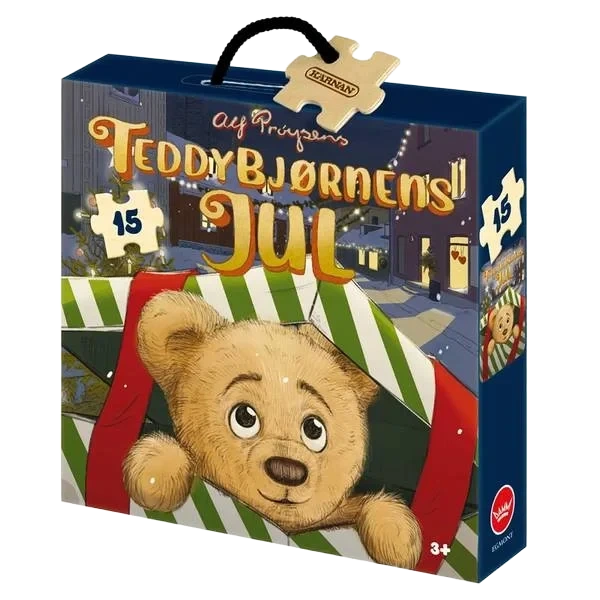 Trepuslespill 15 Brikker - Teddybjørnens Jul