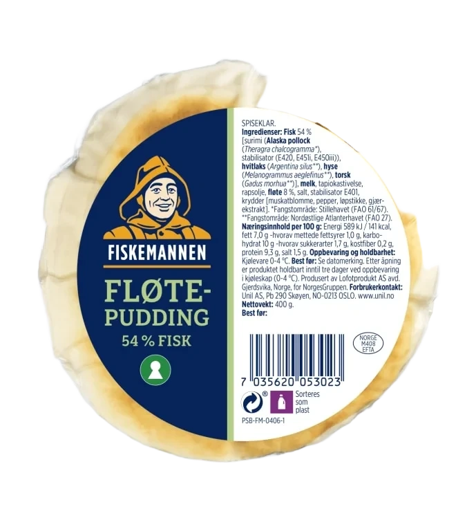 Fløtepudding Rund 400g Fiskemannen