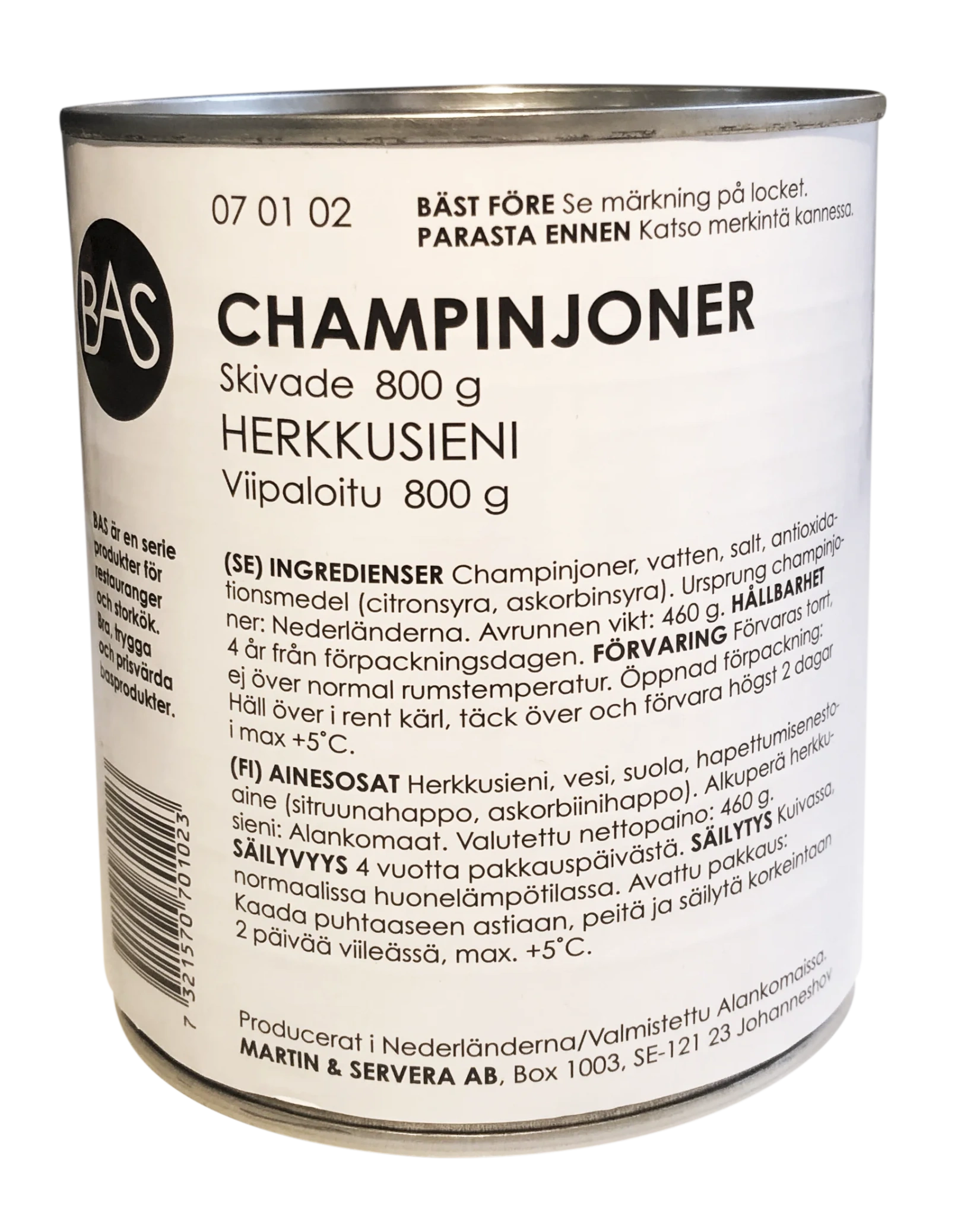 Champinjoner skivade