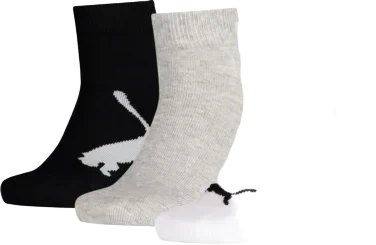 Puma Kids Quarter 3pk White/grey/black 31/34