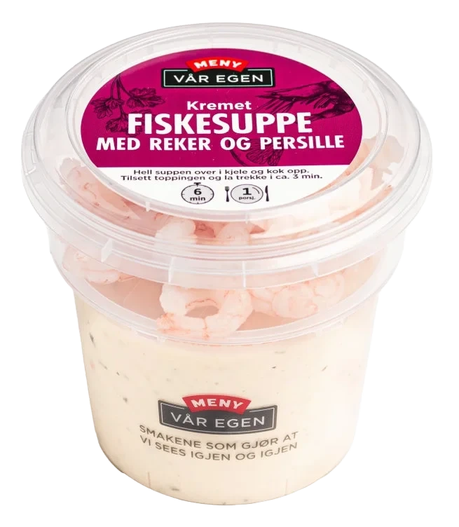 Kremet fiskesuppe 4dl + norske reker