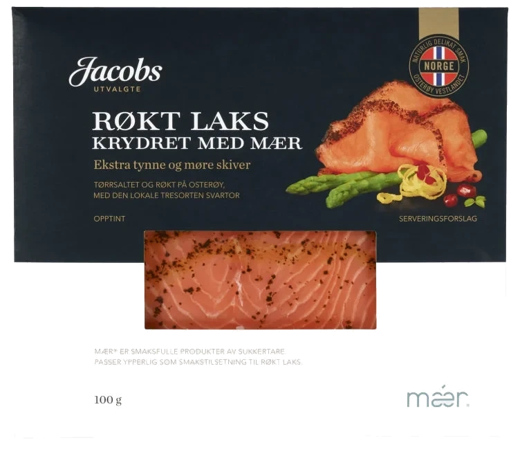 Laks Røkt m/Mær100g Jacobs Utvalgte
