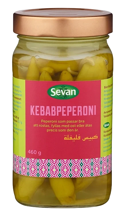 Kebabpeperoni 460g Glass