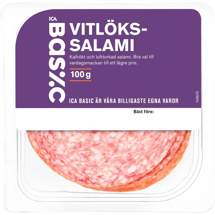 Vitlökssalami 100g ICA Basic