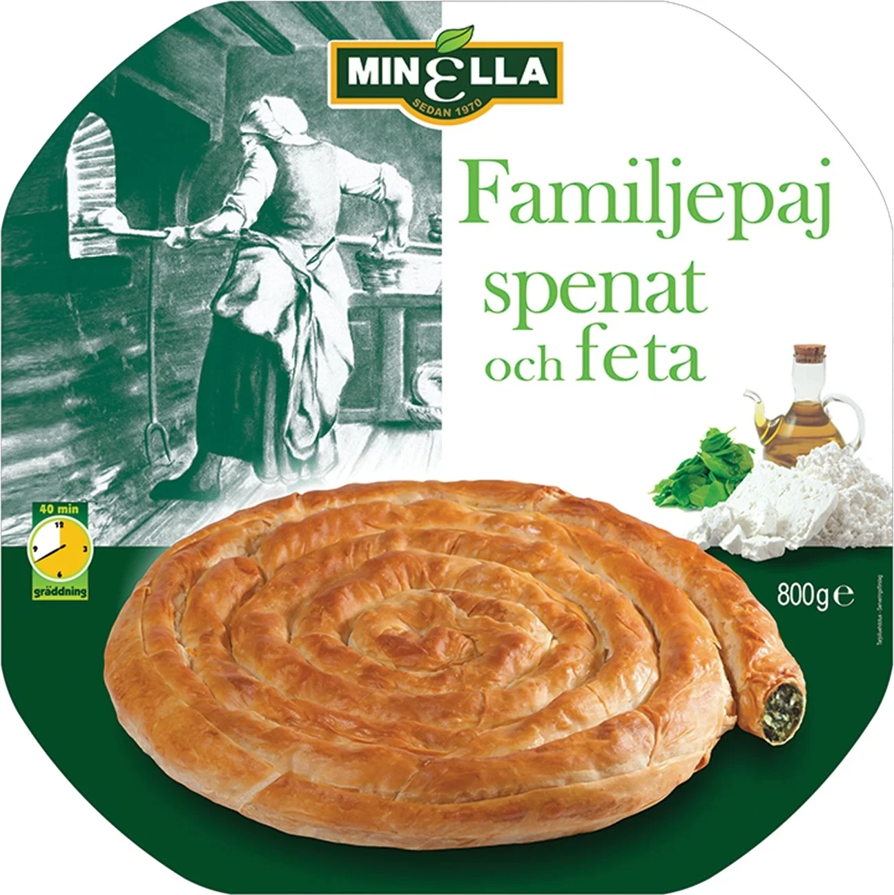 Minella Familjepaj Spenat och Feta