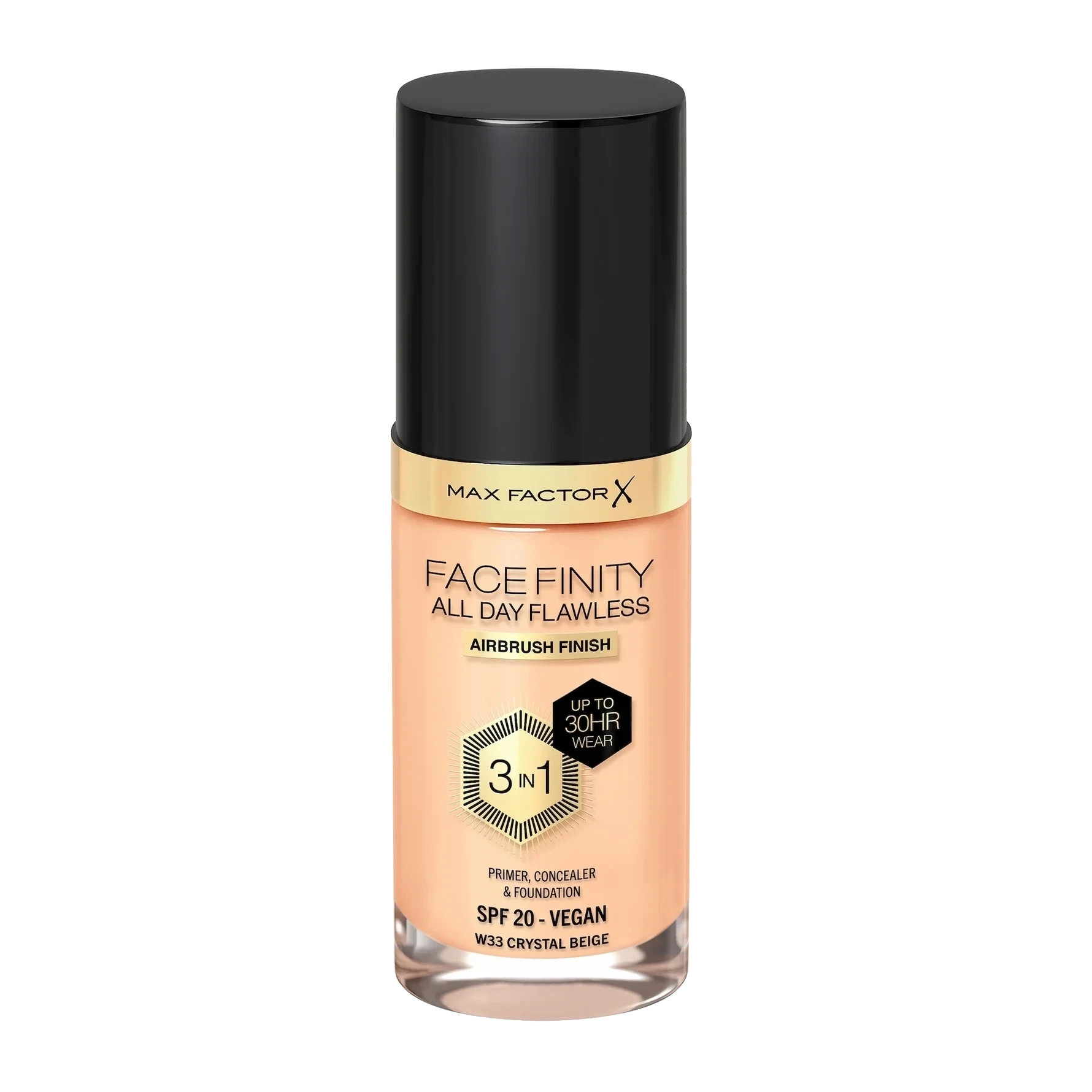 Max Factor Facefinity All Day Flawless 3-In-1 Foundation W33 Crystal Beige