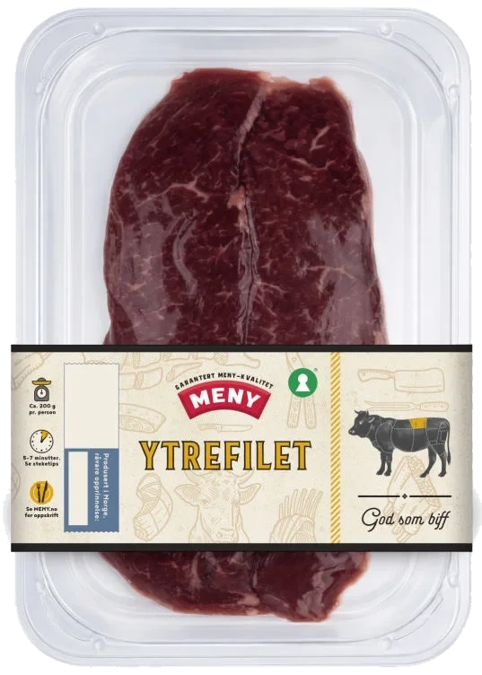 Storfe Ytrefilet skivet Ca400g Meny
