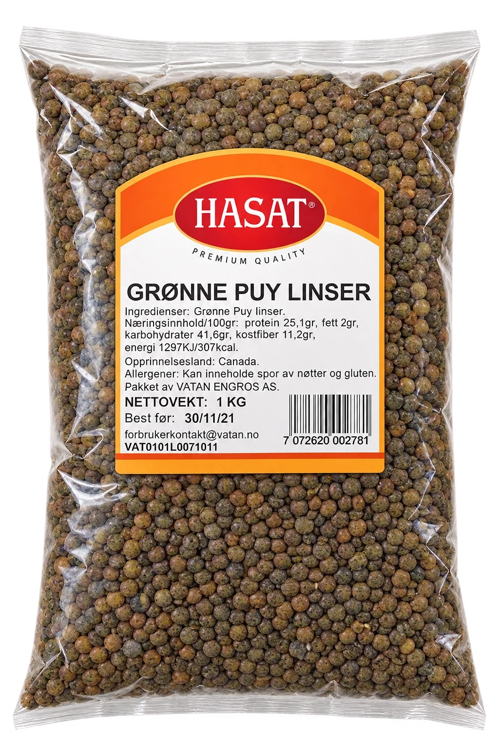 Hasat Grønne Puy Linser 1kg