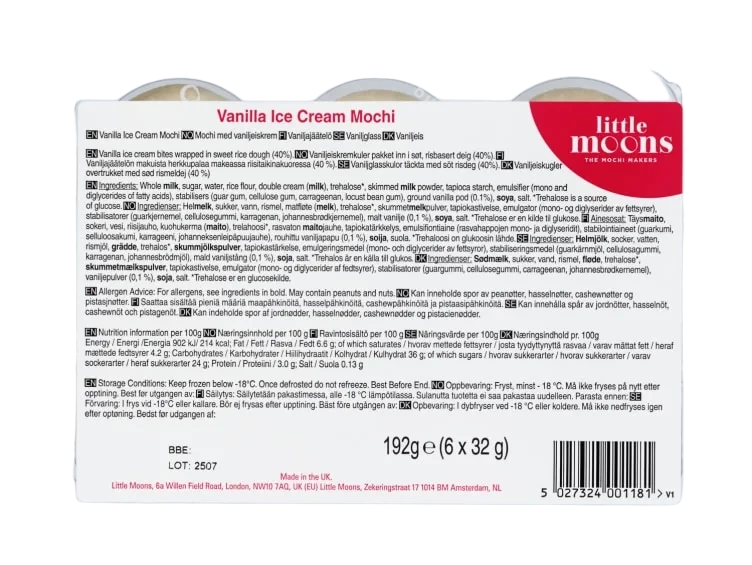 Little Moons Ice Creame Vanilje 192g