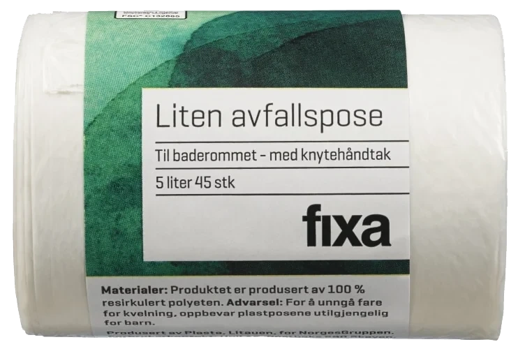 Avfallsposer Baderom 5l 45stk Fixa