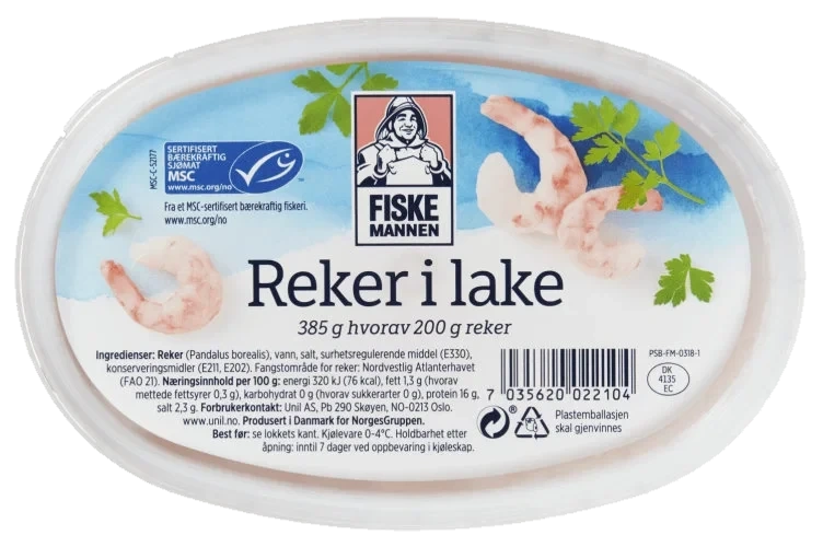 Reker i Lake Msc 385g Fiskemannen
