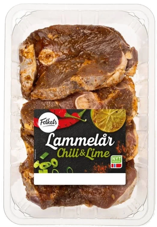 Lammelår Chili & Lime skivet Ca900g Folkets