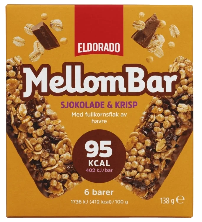Mellombar Sjokolade &krisp 138g Eldorado Eske 10stk