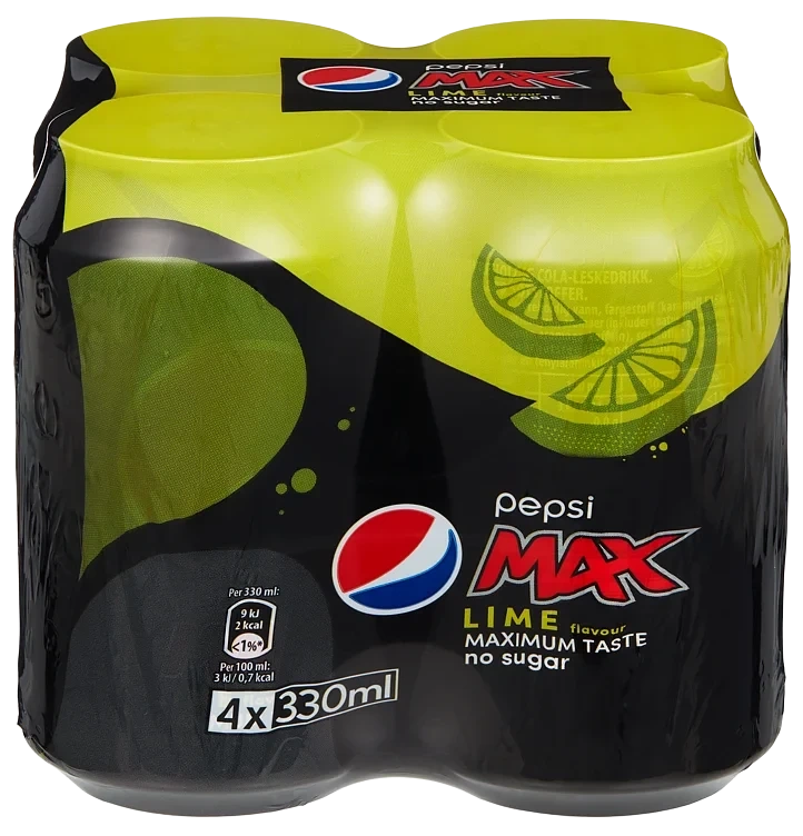 Pepsi Max Lime 0,33lx4 boks