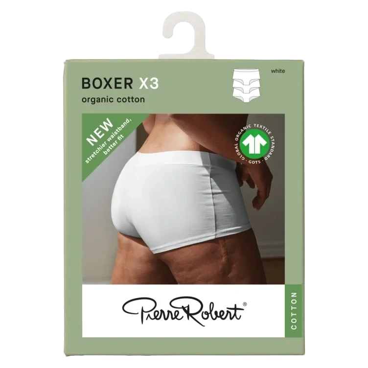 Boxer Cotton White M 3stk Pierre Robert