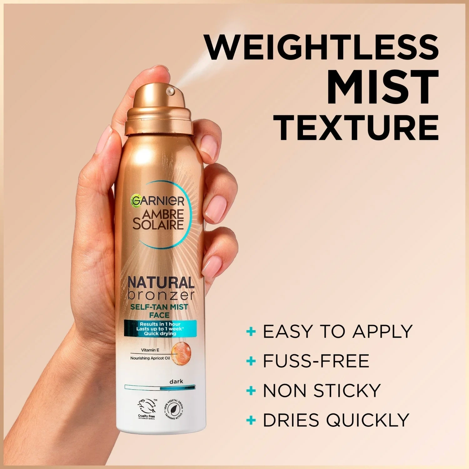 Natural Bronzer Self tan Mist face