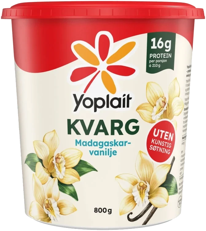 Yoplait Kvarg Madagaskar-Vanilje 800g