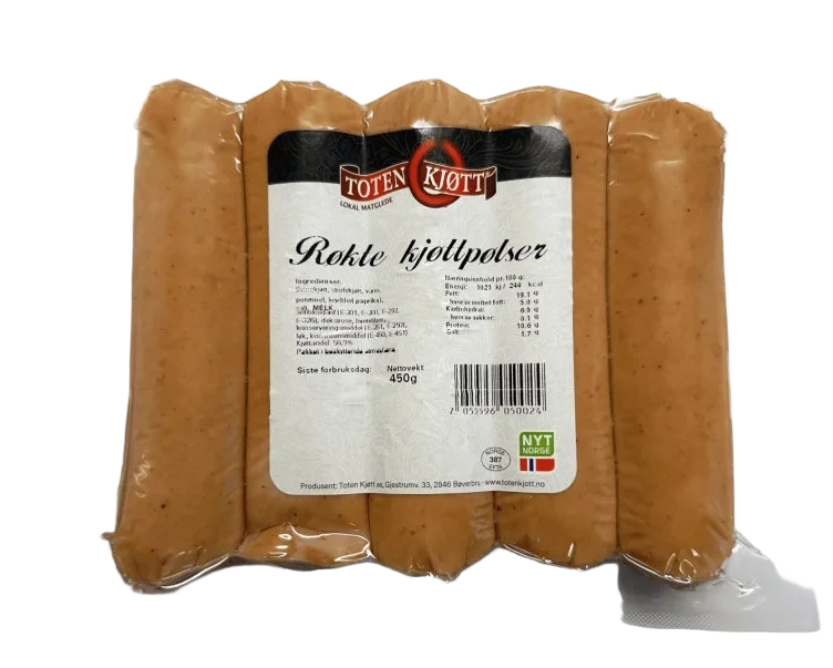 Kjøttpølse Røkt 450g Toten Kjøtt