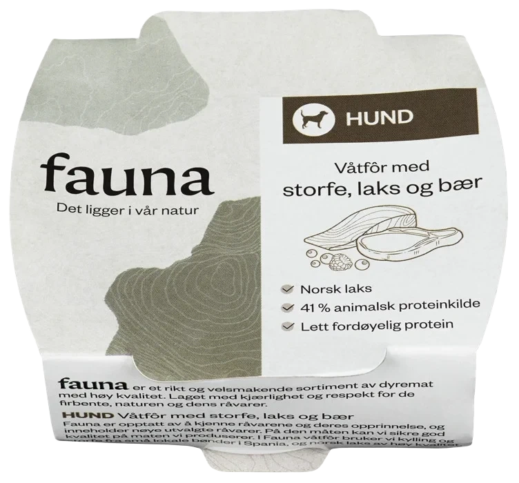 Fauna Hund Våtfor Storfe&Bær 100g