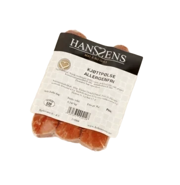 H A HANSSEN A/S Kjøttpølse Allergenfri u/Skinn Fr Hanssens