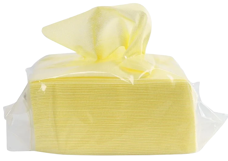 Rengjøringsklut, Fargekodet, Gul, 40x30cm, 50 Stk Per Pakke, Polyester, Viskose