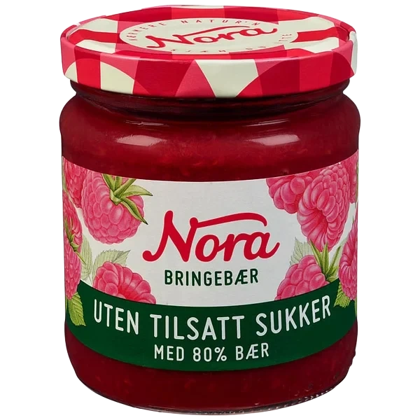 Bringebær u Tilsatt Sukker 275g Nora