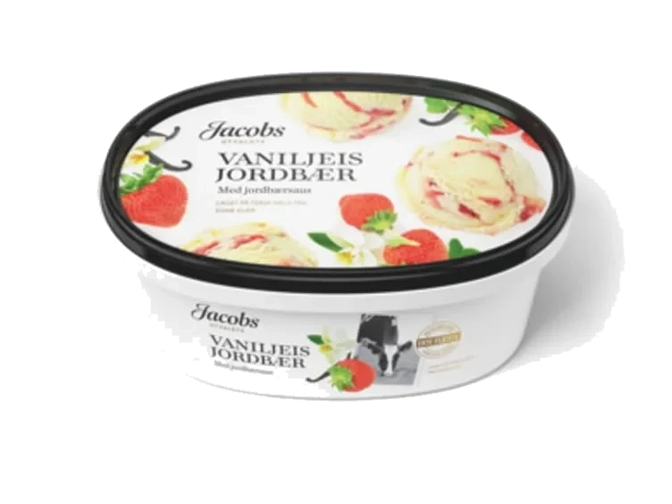 Vaniljeis Jordbær 0,7l Jacobs Utvalgte