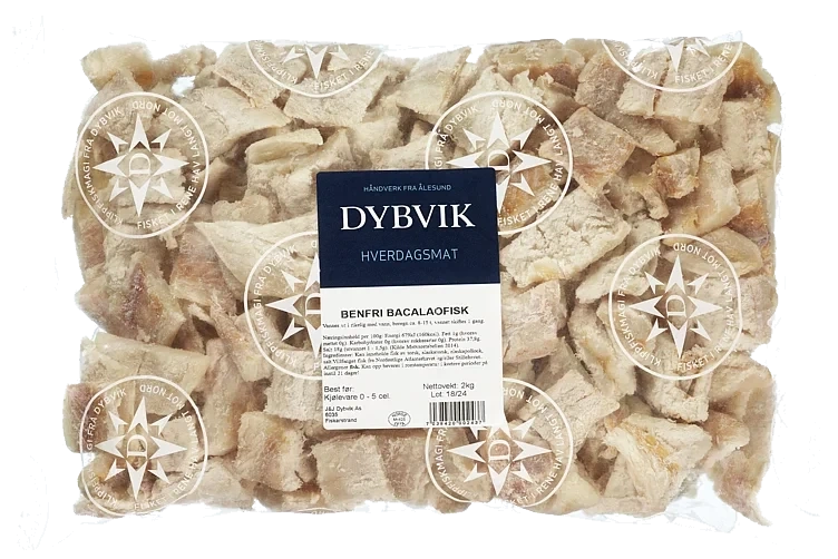 Klippfisk i biter benfri  2kg