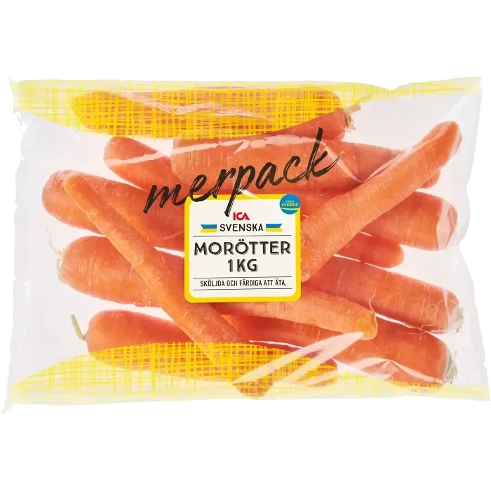 Tvättade morötter 1kg Klass 1 ICA