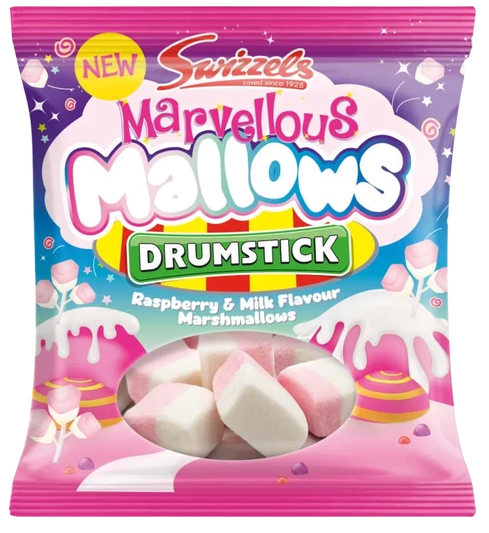 Marvellous Drumstick Mallows 125g Swizzels