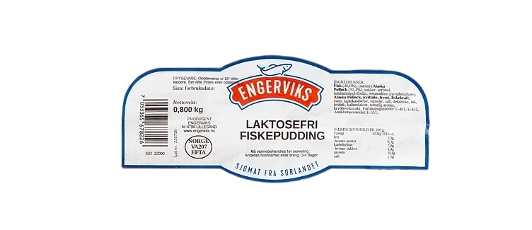 Fiskepudding 10x800g Laktosefri