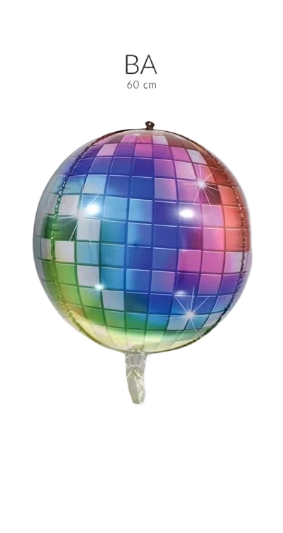 Folieballong Diskokule Farger 60cm